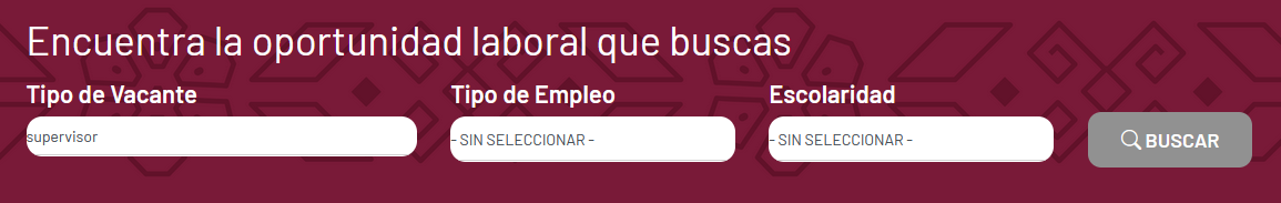 Listado de vacantes con botón consultar